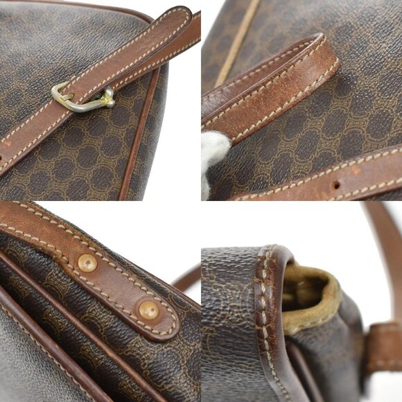 CELINE Macadam Horse Carriage Mini Shoulder Bag PVC Leather Brown GHW 02KB072 - Picture 9 of 15